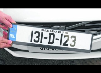 irish number plate on a car
